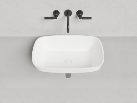 Раковина из искусственного камня Salini MAREA 1802202M 60х40 полувстраиваемая цвет белый без отверстий под смеситель